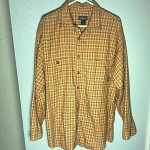 Wrangler Orange Plaid Long Sleeve Shirt